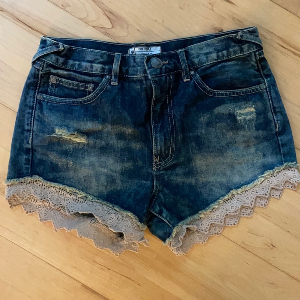Free People dark wash shorts